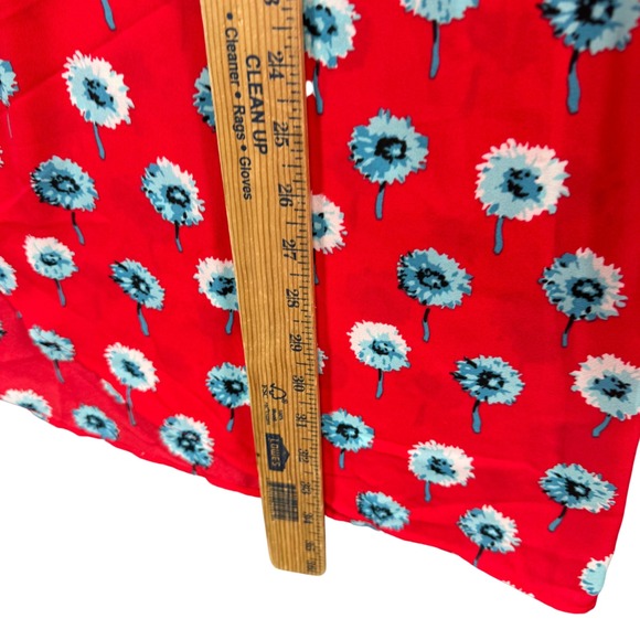 J.Crew Red Floral Wrap Midi Skirt Boho Cottagecore Feminine Size L - Picture 6 of 7